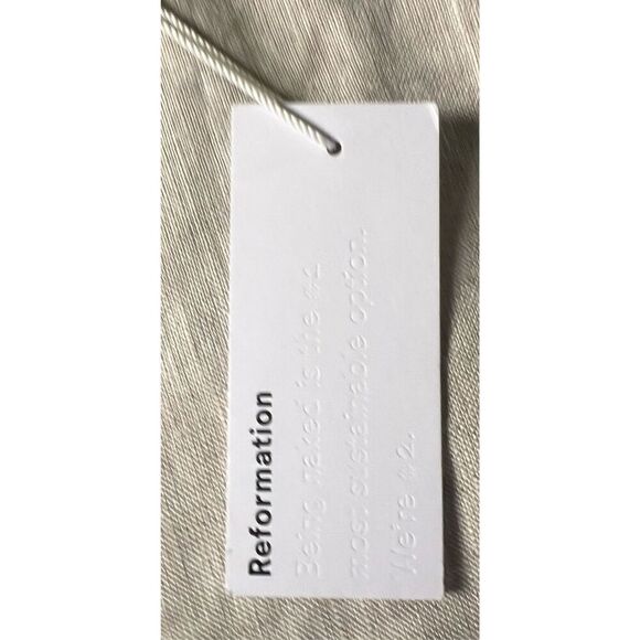 Reformation Alex Mid Rise Linen Pant in Oatmeal NWT Size 18 - Picture 8 of 9